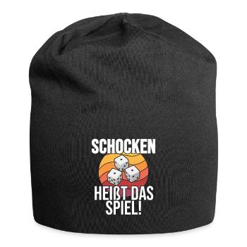Schocken heißt das Spiel Würfeln Trinkspiel Würfel - Jersey-Beanie - Schwarz - Vorne