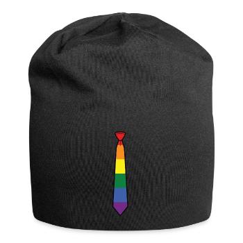 Krawatte Gay pride Regenbogen Hochzeit Geschenk - Jersey-Beanie - Schwarz - Vorne