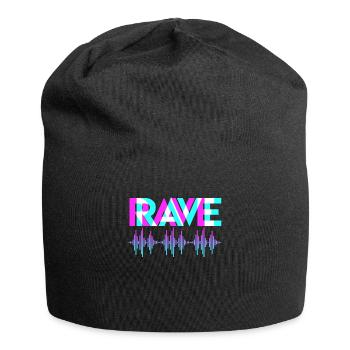 Rave Techno Music Synthesizer DJ Gift - Jersey Beanie - black - Front