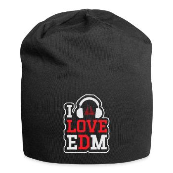 I Love Electro Dance Music EDM - Jersey-Beanie - Schwarz - Vorne