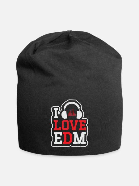 I Love Electro Dance Music EDM - Jersey-Beanie - Schwarz
