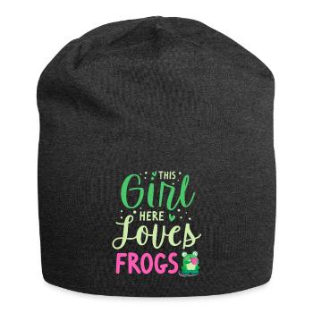Frosch Tshirt Kröte Kaulquappe Laubfrosch Frog - Jersey-Beanie - Anthrazit - Vorne