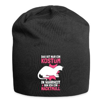 Nacktmull Kostüm Nagetier Sandgräber Geschenk - Jersey-Beanie - Schwarz - Vorne