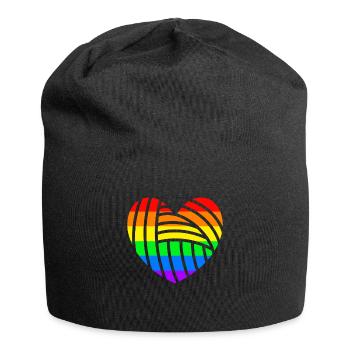 Gay Pride LGBT Pride Flagge Herz Liebe - Jersey-Beanie - Schwarz - Vorne