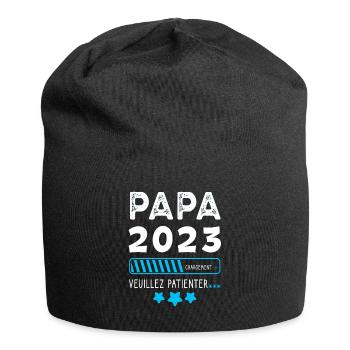Papa 2023 - Cadeau Future Pére . - Bonnet en jersey - noir - Devant