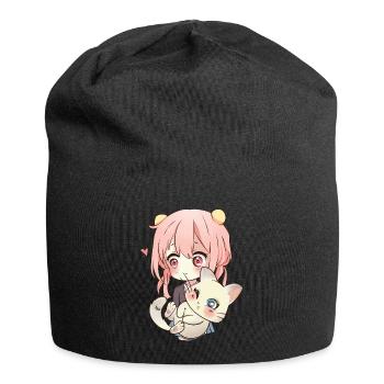Anime und Katzen für Teen Manga kawaii Grafik - Jersey-Beanie - Schwarz - Vorne