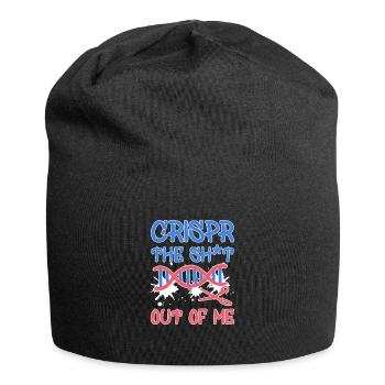Funny Crispr Science Pun Joke Graffiti Gene Gift - Jersey Beanie - black - Front