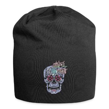 Mexikanischer Schädel - Jersey-Beanie - Schwarz - Vorne