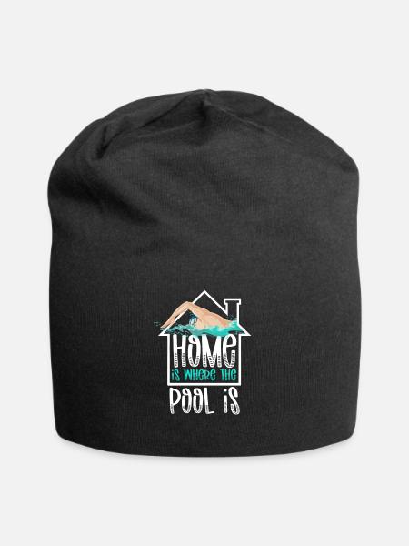 Swimming Swimmer Swim Home Is - Jersey-Beanie - Schwarz