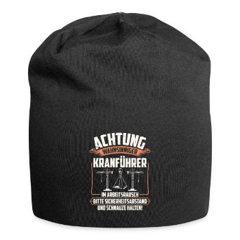 Kranführer | Kranfahrer Kran Geschenk - Jersey-Beanie - Schwarz - Vorne