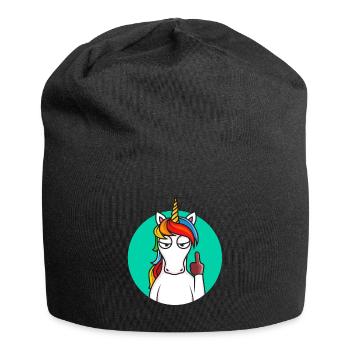 Bad Attitude Unicorn-funny gift for adults who - Jersey Beanie - black - Front