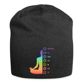 Chakra Energy Alignment Meditation Design - Jersey Beanie - charcoal grey - Front
