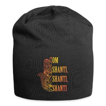 Om Shanti Hamsa Spirituelles Friedensdesign - Jersey-Beanie - Schwarz - Vorne
