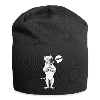 Sturer Dogo Argentino Hund - Jersey-Beanie - Schwarz - Vorne