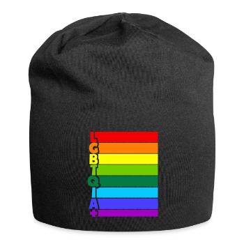 LGBTQIA Plus - Jersey-Beanie - Schwarz - Vorne