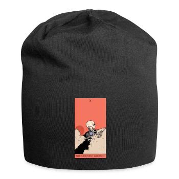 Morgenmuffel Tarotkarte Okkulte Geschenkidee - Jersey-Beanie - Schwarz - Vorne