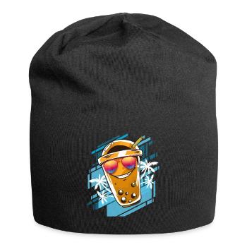 Summer Kawaii Bubble Tea mit Sonnenbrille Boba - Jersey-Beanie - Schwarz - Vorne