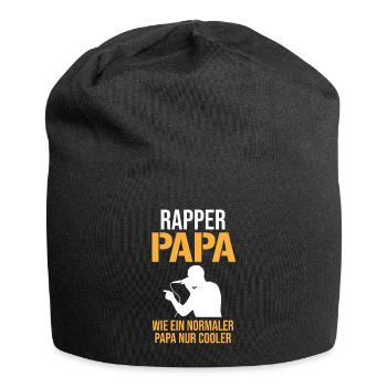 Rapper Papa Vater MC Hip Hop Rap Freestyle Battle - Jersey-Beanie - Schwarz - Vorne