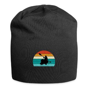 Whitewater Kayak Kayaking Retro Style Vintage Colorful - Jersey Beanie - black - Front