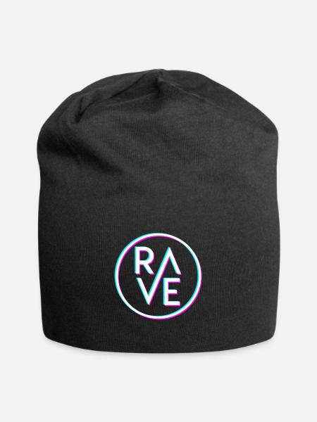 Techno Tekk Raver Rave Geschenk Techno Party - Jersey-Beanie - Schwarz