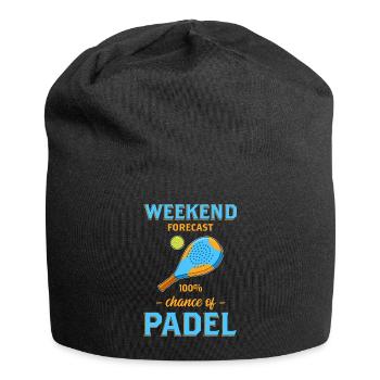 Prévisions week-end Paddle Tennis Padel impression - Bonnet en jersey - noir - Devant