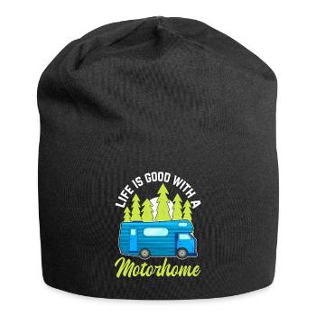 Camper Life Is Good Wohnmobil Camping - Jersey-Beanie - Schwarz - Vorne