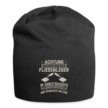 Fliesenleger Fliesen Fliesenlegen Geschenk - Jersey-Beanie - Schwarz - Vorne