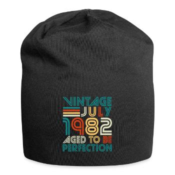 Vintage Perfektion im Juli 1982 - Jersey-Beanie - Schwarz - Vorne