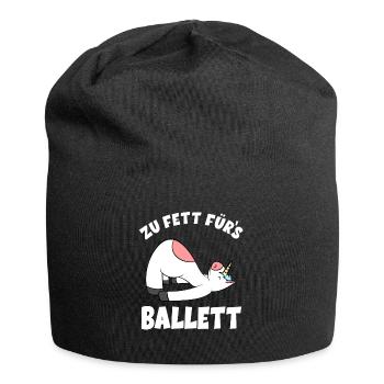 Ballerina Ballett Einhorn - Zu Fett Fürs Ballett - Jersey-Beanie - Schwarz - Vorne