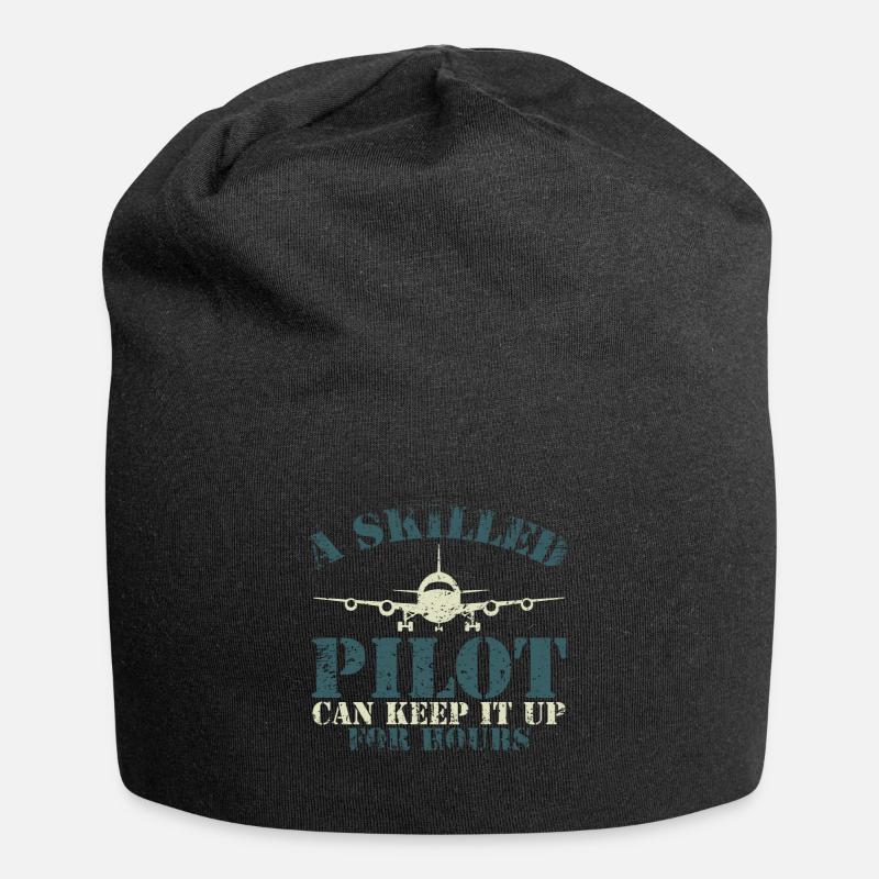 Der Pilot - Jersey-Beanie - Schwarz