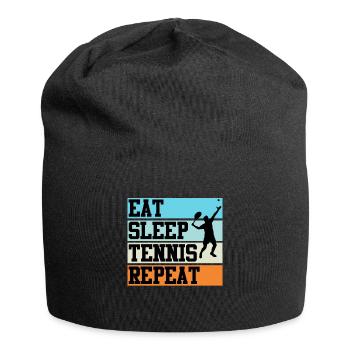 Tennis Tennisspieler Tennisschläger Geschenk - Jersey-Beanie - Schwarz - Vorne