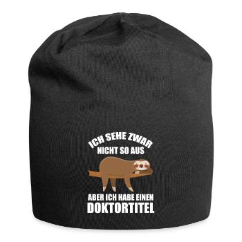 FaultierDoktorinDoktorandPromotion Doktortitel - Jersey-Beanie - Schwarz - Vorne