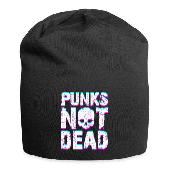 Punk Rock Spruch Punks Not Dead Punker Rocker - Jersey-Beanie - Schwarz - Vorne