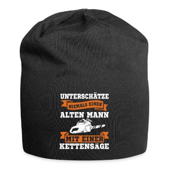 Opa Kettensäge Spruch Förster Forstwirt Spruch - Jersey-Beanie - Schwarz - Vorne