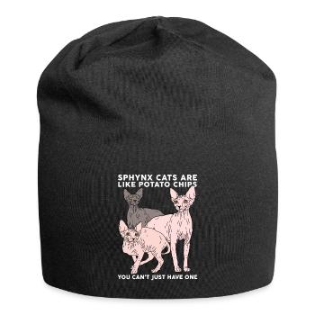 Sphynx Chats Sphinx | Cadeau de propriétaire de chat - Bonnet en jersey - noir - Devant