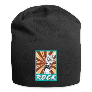 Rock à la main symbole rock rock rocker - Bonnet en jersey - noir - Devant