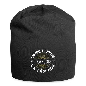 L'homme le mythe - Cadeau Anniversaire François - Bonnet en jersey - noir - Devant