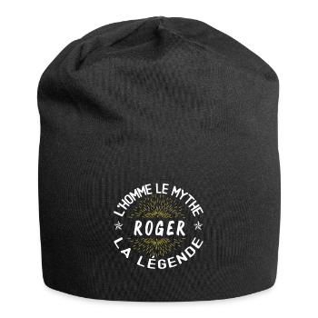 L'homme le mythe - Cadeau Anniversaire Roger - Bonnet en jersey - noir - Devant