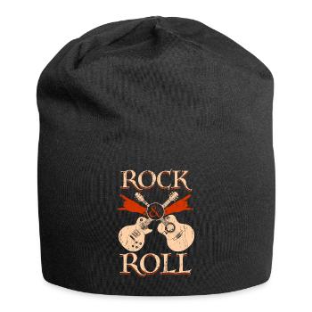 Rock and Roll Guitare acoustique Guitare e-guitare musiciens - Bonnet en jersey - noir - Devant