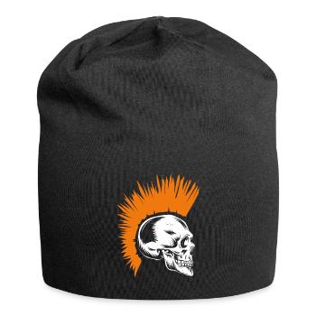 Rockmusik Punk Rock Totenkopf Skelett - Jersey-Beanie - Schwarz - Vorne