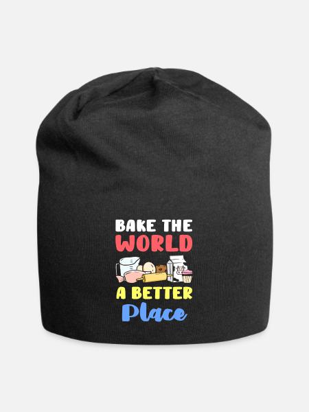 Backen Bäcker - Jersey-Beanie - Schwarz