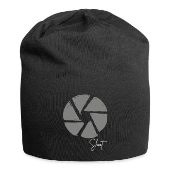 Photographer with vintage aperture of camera - Jersey Beanie - black - Front