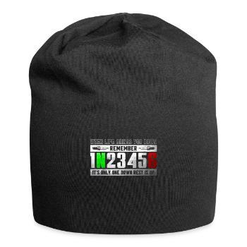 1N23456 Motorradschaltung Motorrad Biker Geschenk - Jersey-Beanie - Schwarz - Vorne