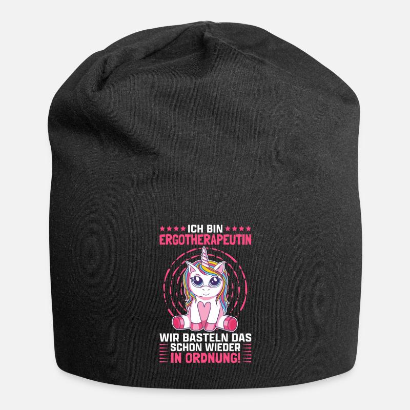 Ergotherapeutin basteln Ergotherapie Beruf Spruch - Jersey-Beanie - Schwarz