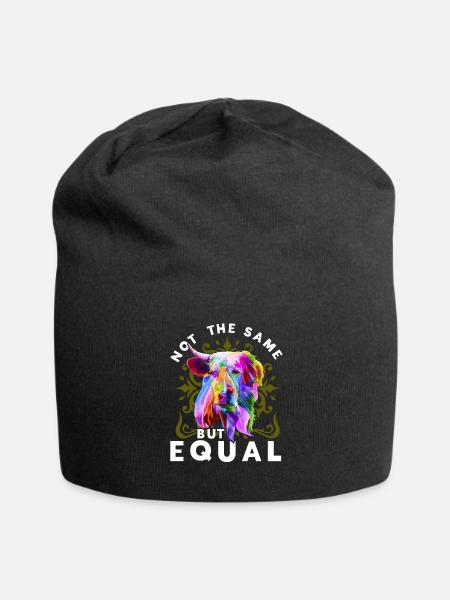 Not The Same But Equal Vegan Veganismus Geschenk - Jersey-Beanie - Schwarz