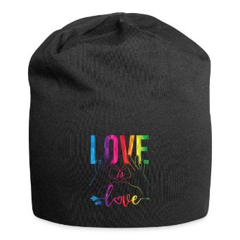 Love is Love LGBT LGBTQ Gay Pride Support - Jersey Beanie - black - Front