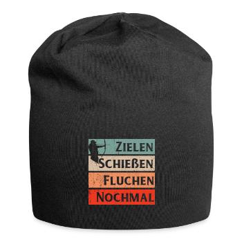 Bogenschießen Geschenk Zielscheibe Langbogen Pfeil - Jersey-Beanie - Schwarz - Vorne