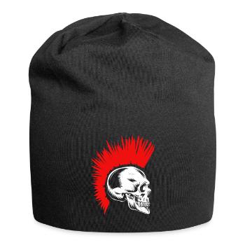 Punker tête de mort os iroquois coiffeur rocker - Bonnet en jersey - noir - Devant