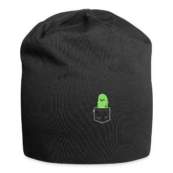 Pocket Pickle Funny Vegetable Cucumber Vegan - Jersey Beanie - black - Front