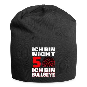 Ich Bin Nicht 50 Ich Bin Bullseye | Herren Dart - Jersey-Beanie - Schwarz - Vorne